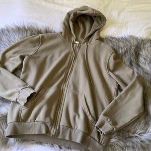 H&M green zip up hoodie